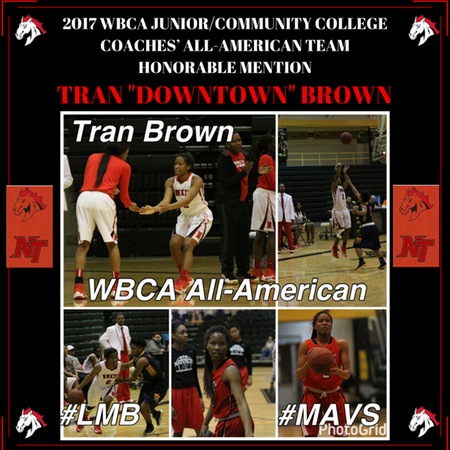 Brown, Seleted to the WBCA J/CC Coaches All-America Team Honorable Mention